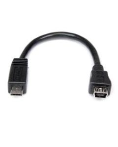 StarTech.com 6in Micro USB to Mini USB Adapter Cable M/F - Connect Micro USB devices using a Mini USB Cable - micro usb male to mini usb female - micro usb to mini usb adapter