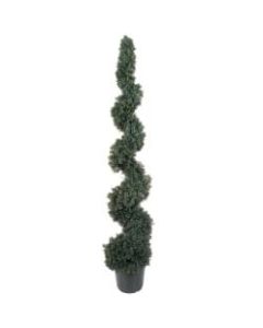 Nearly Natural 5ft Silk Cedar Spiral Topiary With Pot