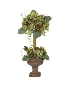 Nearly Natural 24in Silk Artichoke Topiary With Vase