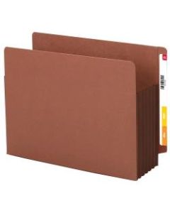 Smead Extra-Wide Redrope End-Tab File Pocket With Dark Brown Tear Resistant Gusset, Extra Wide Letter Size, 5 1/4in Expansion, 30% Recycled, Box Of 10