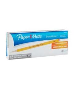 Paper Mate Sharpwriter Mechanical Pencils, 0.7mm, #2 Lead, Yellow Barrel, Pack Of 12