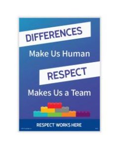 ComplyRight Respect Works Here Diversity Posters, Differences Make Us Human Repect Makes Us A Team, English, 10in x 14in, Pack Of 3 Posters