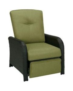Hanover Strathmere Luxury Recliner in Cilantro Green - Cilantro Green Olefin Seat - Cilantro Green Olefin Back - Espresso Brown Steel Frame - 21in Seat Width x 17in Seat Depth - 30.3in Width x 36.3in Depth x 40.8in Height