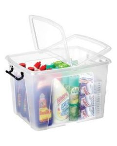 CEP Strata Smart Storemaster Storage Box With Butterfly Closure, 40 Liters, Clear