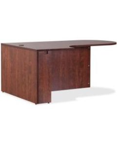 Lorell Essentials Series 72inW Left Peninsula Desk, Cherry, Box 1 of 2