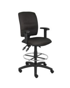 Boss Fabric Drafting Stool, Black/Chrome