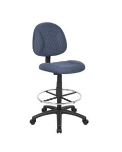 Boss Drafting Stool, No Arms, Blue/Chrome, B1615-BE