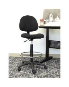Boss Ergonomic Works Adjustable Drafting Chair Without Arms, Black/Chrome