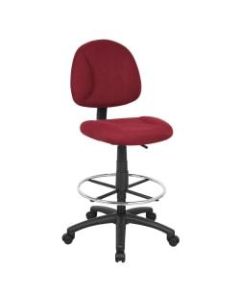 Boss Drafting Stool, No Arms, Burgundy/Chrome, B1615-BY