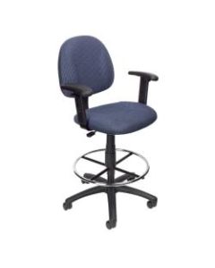 Boss Drafting Stool, Adjustable Arms, Blue, B1616-BE