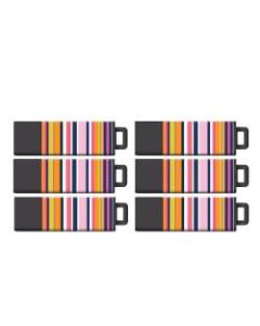 Centon Macbeth USB 2.0 Flash Drives, Pro, 8GB, Socialista Stripe, Pack Of 6, S1M-U2TSS-8-6