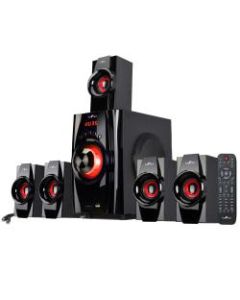 BeFree Sound BFS-410 5.1-Channel Surround Sound Bluetooth Speaker System, Red/Black