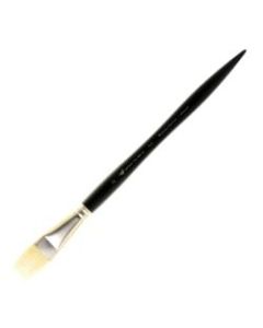 Winsor & Newton Artists Oil Paint Brush, Size 12, Flat Bristle, Hog Hair, Black