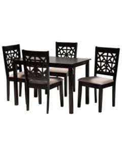Baxton Studio Jackson 5-Piece Dining Set, 29-1/8inH x 43-5/16inW x 27-9/16inD, Sand/Espresso