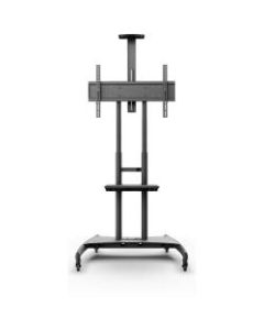 Kanto MTM82PL Mobile TV Mount with Adjustable Shelf for 50-inch to 82-inch TVs - Up to 82in Screen Support - 200 lb Load Capacity - 93in Height x 39.3in Width x 28.7in Depth - Steel - Black