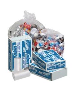 Pitt Plastics Vu-Thru 1.3-mil Can Liners, 56 Gallons, Clear, Pack Of 100