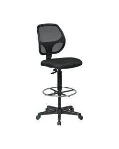 Office Star Deluxe Mesh-Back Drafting Chair With Foot Ring, Black