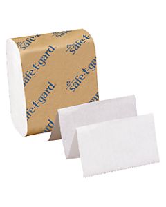 Georgia-Pacific Safe-T-Gard Interfolded Tissue, 4in x 10in, White, 200 Sheets Per Pack, Case Of 40 Packs
