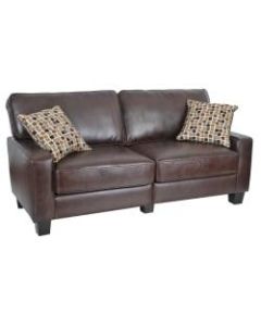 Serta RTA Monaco Bonded Leather Sofa, 72inW, Brown