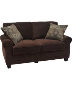 Serta RTA Trinidad Collection Fabric Loveseat Sofa, 61inW, Chocolate