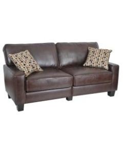 Serta RTA Monaco Bonded Leather Sofa, 77inW, Brown