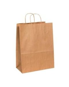 Partners Brand Paper Shopping Bags, 17inH x 13inW x 7inD, Kraft, Case Of 250