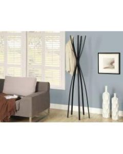 Monarch Specialties Contemporary Coat Rack, 72inH x 17inW x 17inD, Satin Black