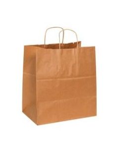 Partners Brand Paper Shopping Bags, 15 1/2inH x 14inW x 10inD, Kraft, Case Of 200