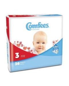 Attends Comfees Baby Diapers, Size 3, White, Pack Of 36