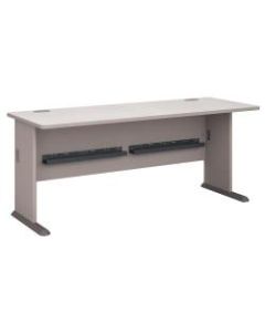 Bush Business Furniture Office Advantage Desk 72inW, Pewter/White Spectrum, Standard Delivery