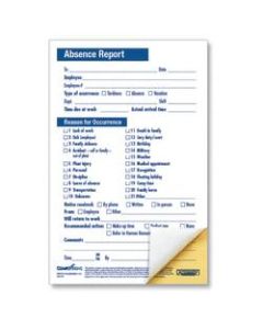 ComplyRight Absence Reports, Compact 2-Part, 5 1/2in x 8 1/2in, Pack Of 50