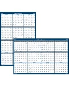 House of Doolittle Write-on Laminated Wall Planner - Professional - Julian Dates - Monthly - 1 Year - January 2022 till December 2022 - 18in x 24in Sheet Size - 0.75in x 1in Block - Blue, Gray