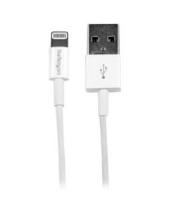 StarTech.com 1m (3ft) White Apple 8-pin Slim Lightning Connector to USB Cable for iPhone / iPod / iPad - 3.28 ft Lightning/USB Data Transfer Cable for iPhone, iPod, iPad