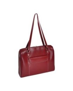 McKleinUSA Glenview Leather Ladies Briefcase With 15.4in Laptop Pocket, Red