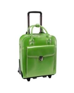 McKleinUSA La Grange Leather Vertical Detachable-Wheeled Ladies Briefcase For 15.4in Laptops, Green