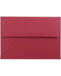 JAM Paper Envelopes, #4 Bar (A1), Gummed Seal, Red Metallic, Pack Of 25