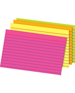 Office Depot Brand Glow Index Cards, 4in x 6in, Assorted Colors, Pack Of 100