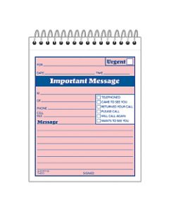 Adams "While You Were Out" Message Pad, 4 1/4in x 5 1/2in, 50 Sheets, Pink