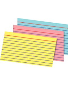 Office Depot Brand Index Cards And Tray Set, 3in x 5in, Assorted Colors, Pack Of 180 Cards