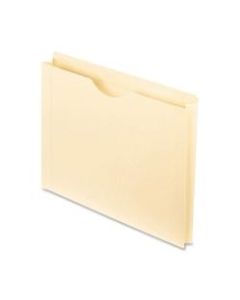 Oxford Reinforced-Top File Jackets, Letter Size, 1 1/2in Expansion, Manila, Box Of 50