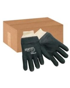 Memphis Glove Premium Double-Dipped PVC Gloves, One Size, Black, Pack Of 12 Pairs