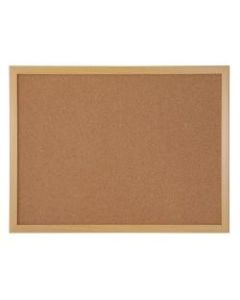Office Depot Brand Cork Bulletin Board, 18in x 24in, Wood Frame With Light Oak Finish