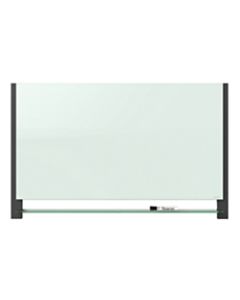 Quartet Evoque Glass Magnetic Dry-Erase Whiteboard, 22in x 39in, Plastic Frame With Black Finish