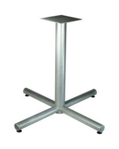 Lorell Hospitality Collection X-Leg Table Base - Metallic Silver X-shaped Base - 30in Height x 42in Width x 42in Depth - Assembly Required