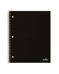 Office Depot Brand Stellar Poly Notebook, 8in x 10 1/2in, 1 Subject, Wide Ruled, 100 Sheets, Black