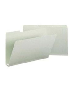 Smead 1/3 Cut Pressboard Top Tab Folders, 1/3 Cut, 14 3/4in x 9 1/2in, Gray/Green, Pack Of 25