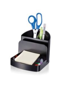 Brenton Studio 30% Recycled 3-Compartment Deluxe Desk Organizer, Black