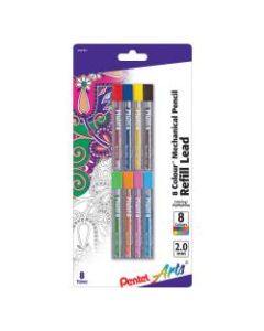 Pentel Arts Lead Pencil Refills, 2.0 mm, Assorted Colors, Pack Of 8