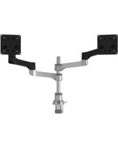 Ergoguys Zepher 4 Desk Mount for Monitor - Matte Silver, Black - Yes - 2 Display(s) Supported - 26in Screen Support - 35.27 lb Load Capacity - 75 x 75, 100 x 100 VESA Standard