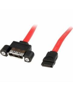 StarTech.com 1 ft eSATA Panel Mount Cable - F/M - SATA for Hard Drive - 1ft - 1 Pack - 1 x Female eSATA - 1 x Male SATA - Red